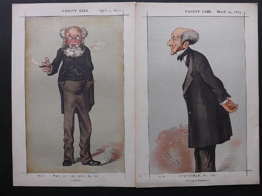 Vanity Fair Prints 1873 Pair Literary. John Stuart Mill (1 of 2)