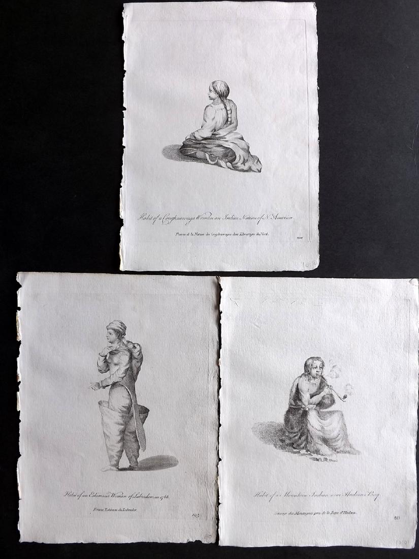 Jefferys, Thomas 1772 Costume Prints (3) Canada Indians (1 of 2)
