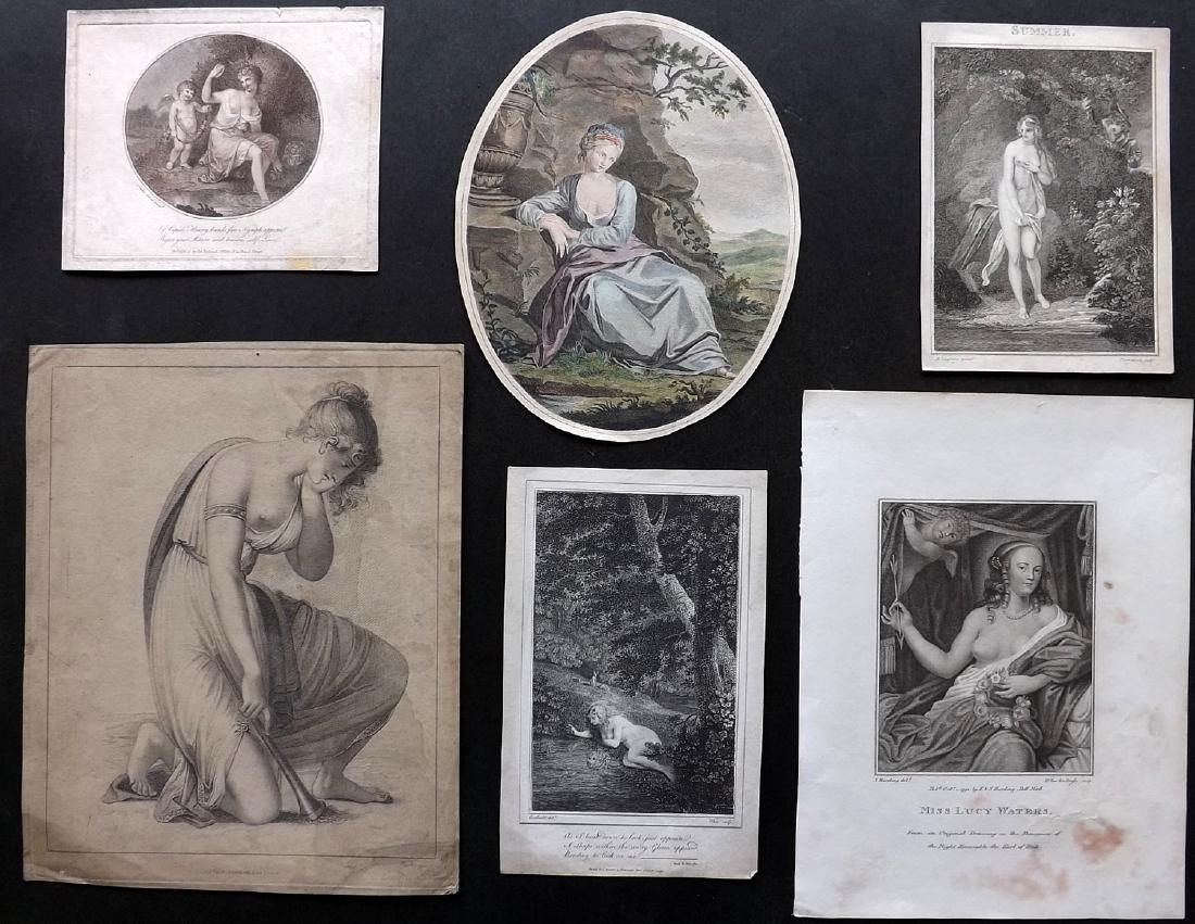 Nudes, Risque C1780-1820. Lot of 6 Prints (1 of 2)