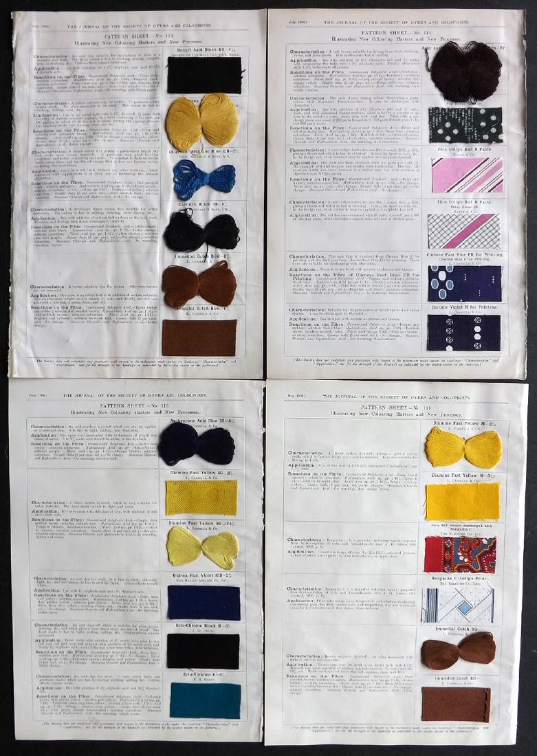 Textiles 1907 Lot of 4 Original Samples. Rare (1 of 2)