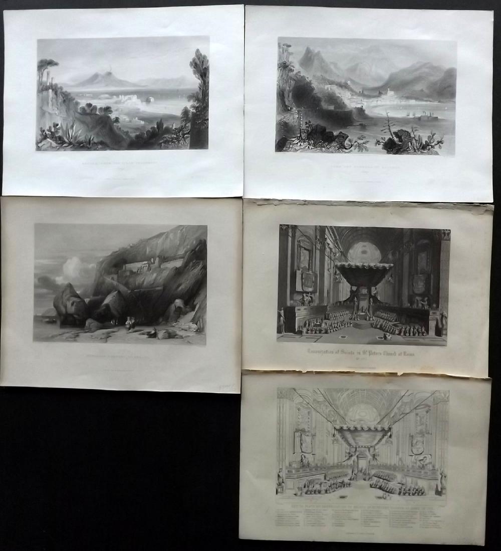 Italy 1840-60 Lot of 4+ Steel Engravings. Amalfi Naples (1 of 2)