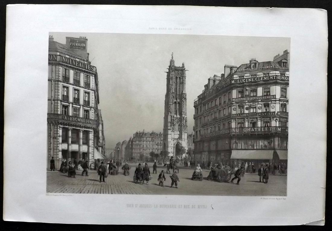 Paris dans sa Splendeur 1863 LG Print. Rue de Rivoli (1 of 2)