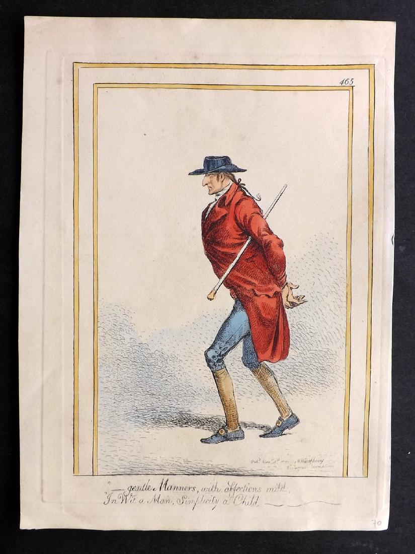 Gillray, James 1851 HC Caricature Print. Gentle Manners (1 of 2)