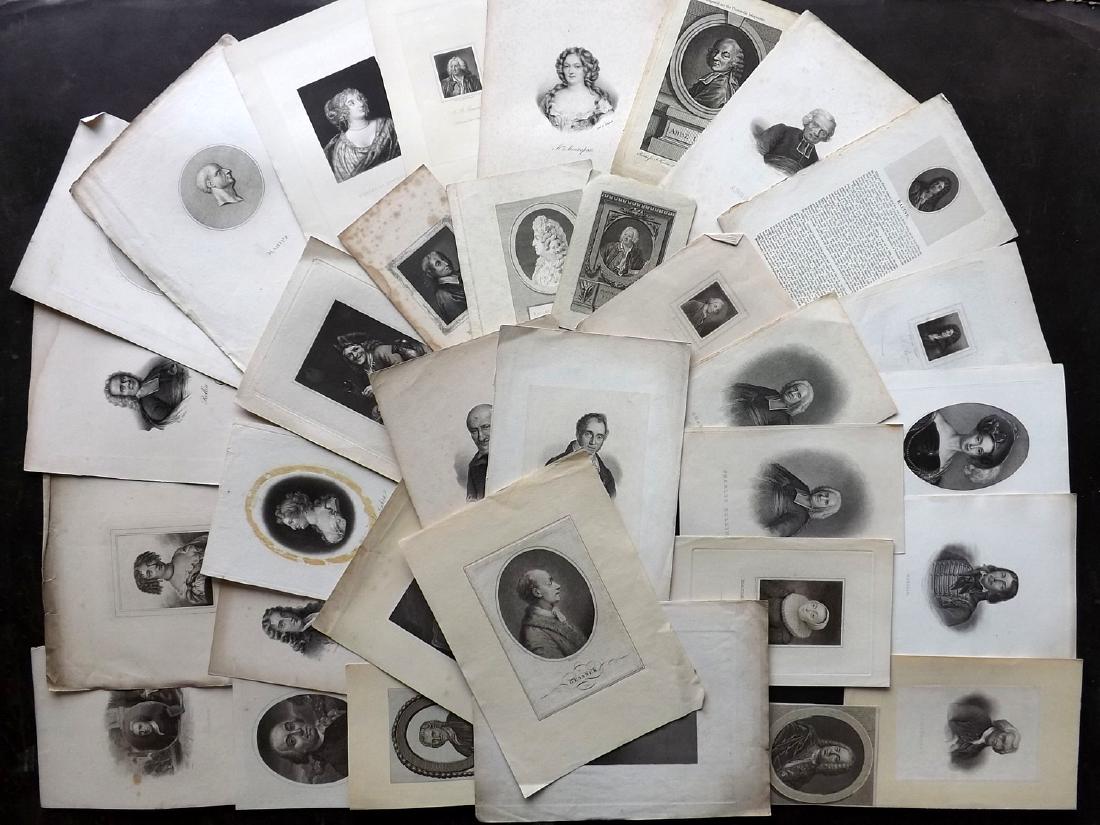 Portraits 18th-19th Century Lot of 33. French (1 of 3)