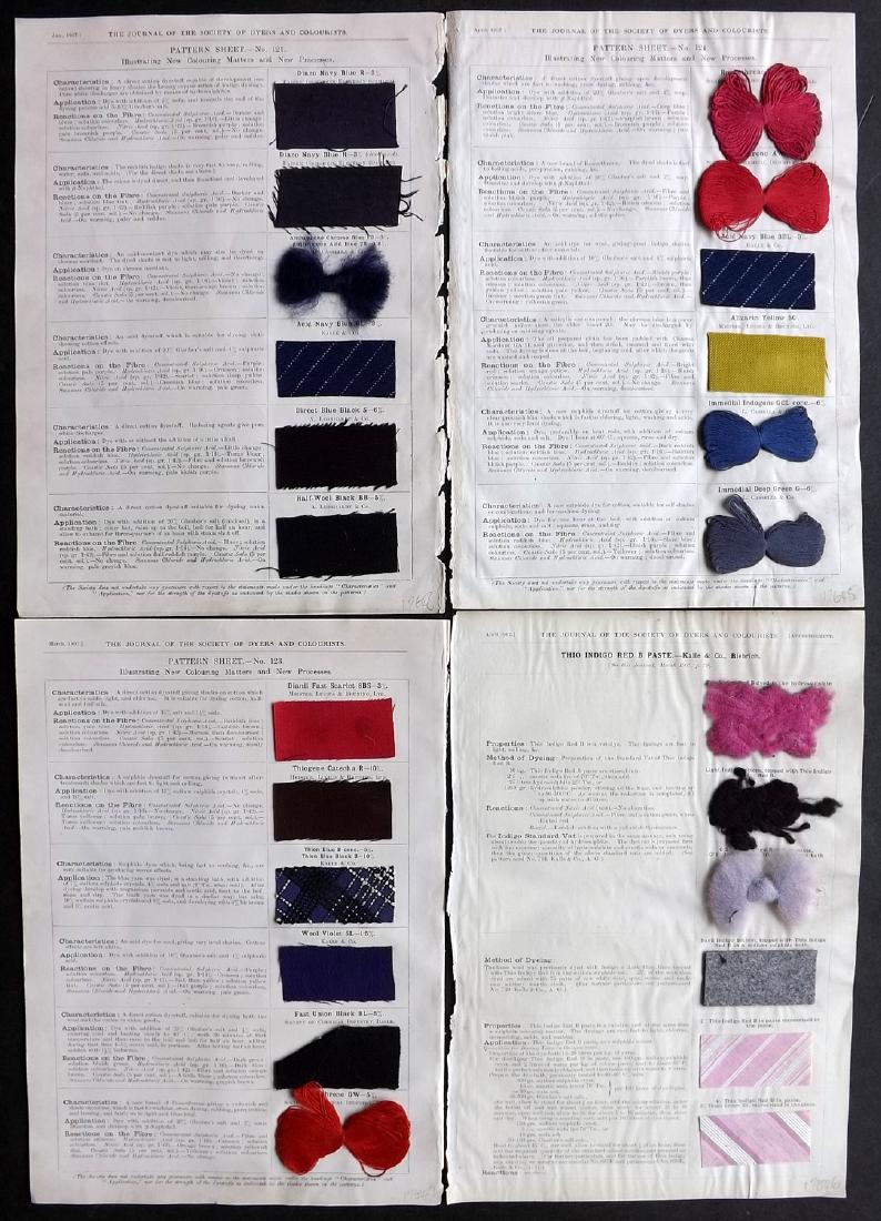 Textiles 1907 Lot of 4 Original Samples. Rare (1 of 2)