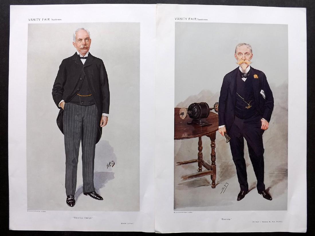Vanity Fair Prints 1908-10 Pair of Science. Electricity (1 of 2)