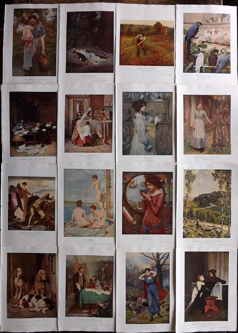 British Art C1931 Lot of 16 Folio Colour Prints (1 of 2)