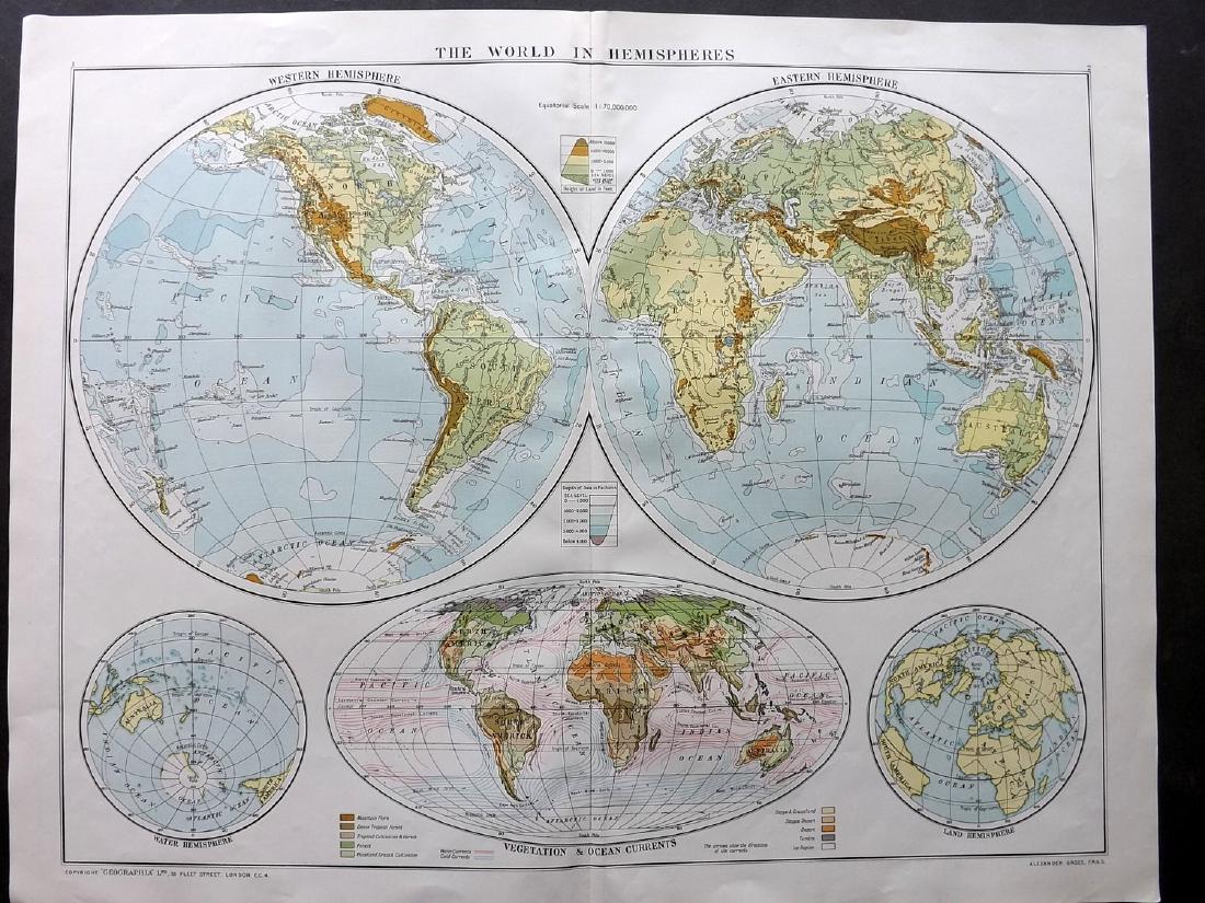 Gross, Alexander 1920 Large Map. World Hemispheres (1 of 2)