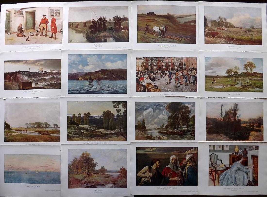 British Art C1931 Lot of 16 Folio Colour Prints (1 of 2)