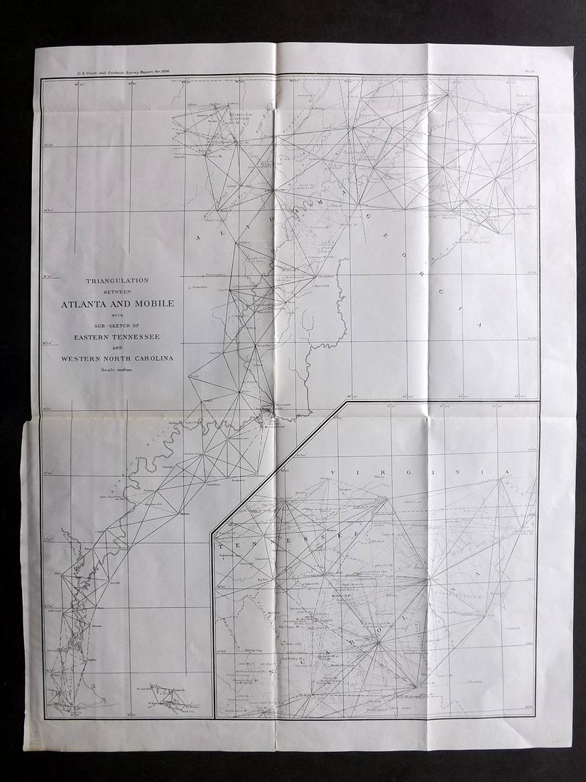 U S Coast Survey 1896 Georgia Carolina Tenn. Alabama (1 of 2)