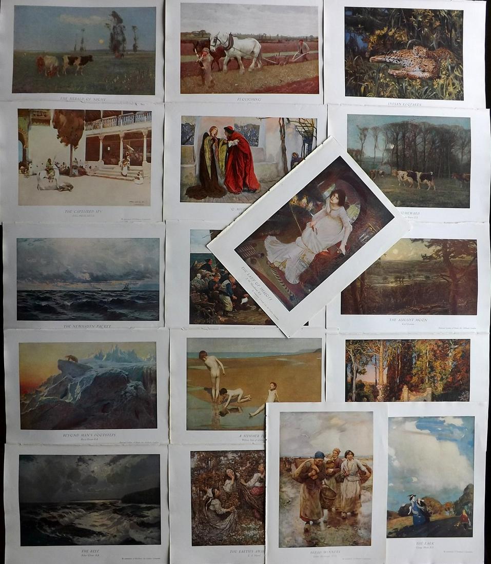 British Art C1931 Lot of 17 Folio Colour Prints (1 of 2)