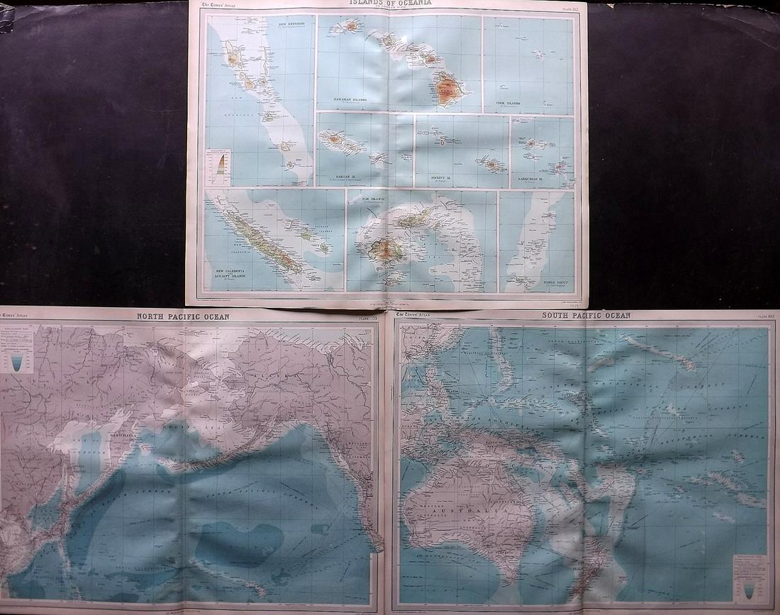 Bartholomew, John 1922 Lot of 3 Maps. Pacific (1 of 2)