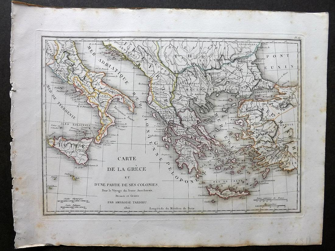 Barthelemy, Jean 1824 Map of Greece (1 of 2)