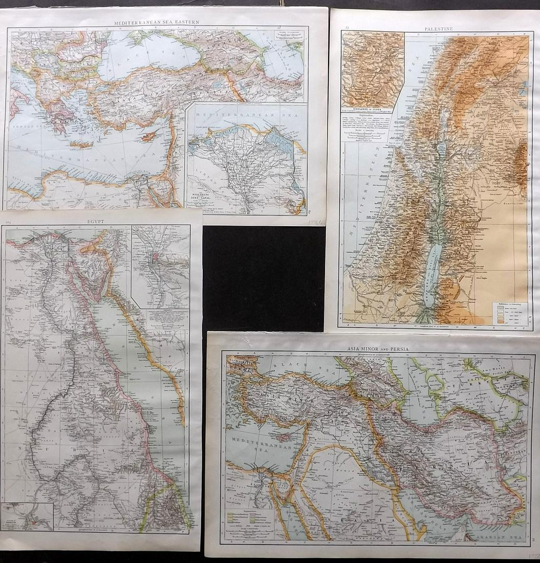 The Times 1895 Lot of 4 Maps. Middle East/North Africa (1 of 2)