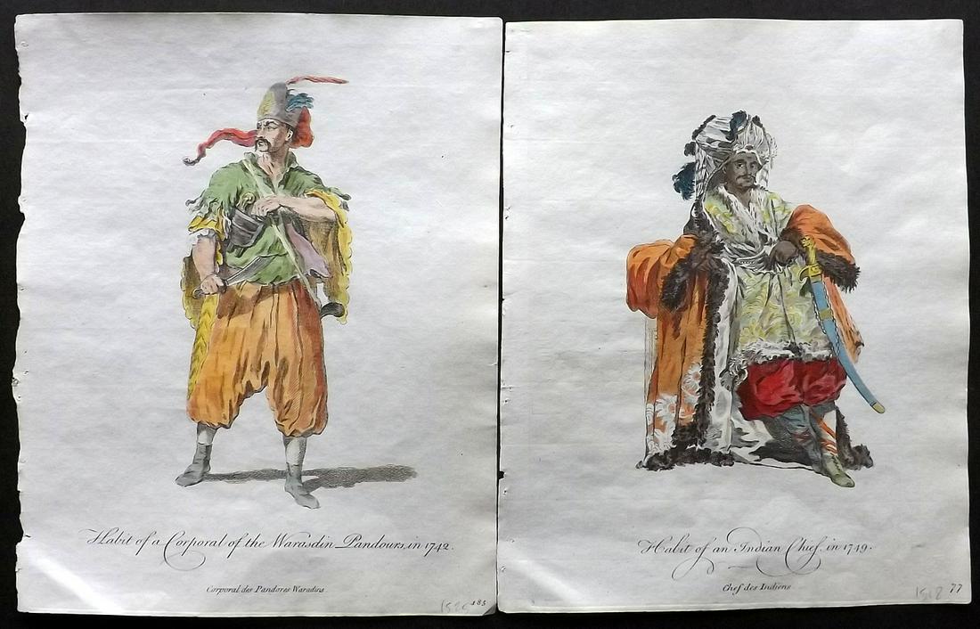 Jefferys, Thomas 1772 Pair HC Costume Prints India etc (1 of 2)
