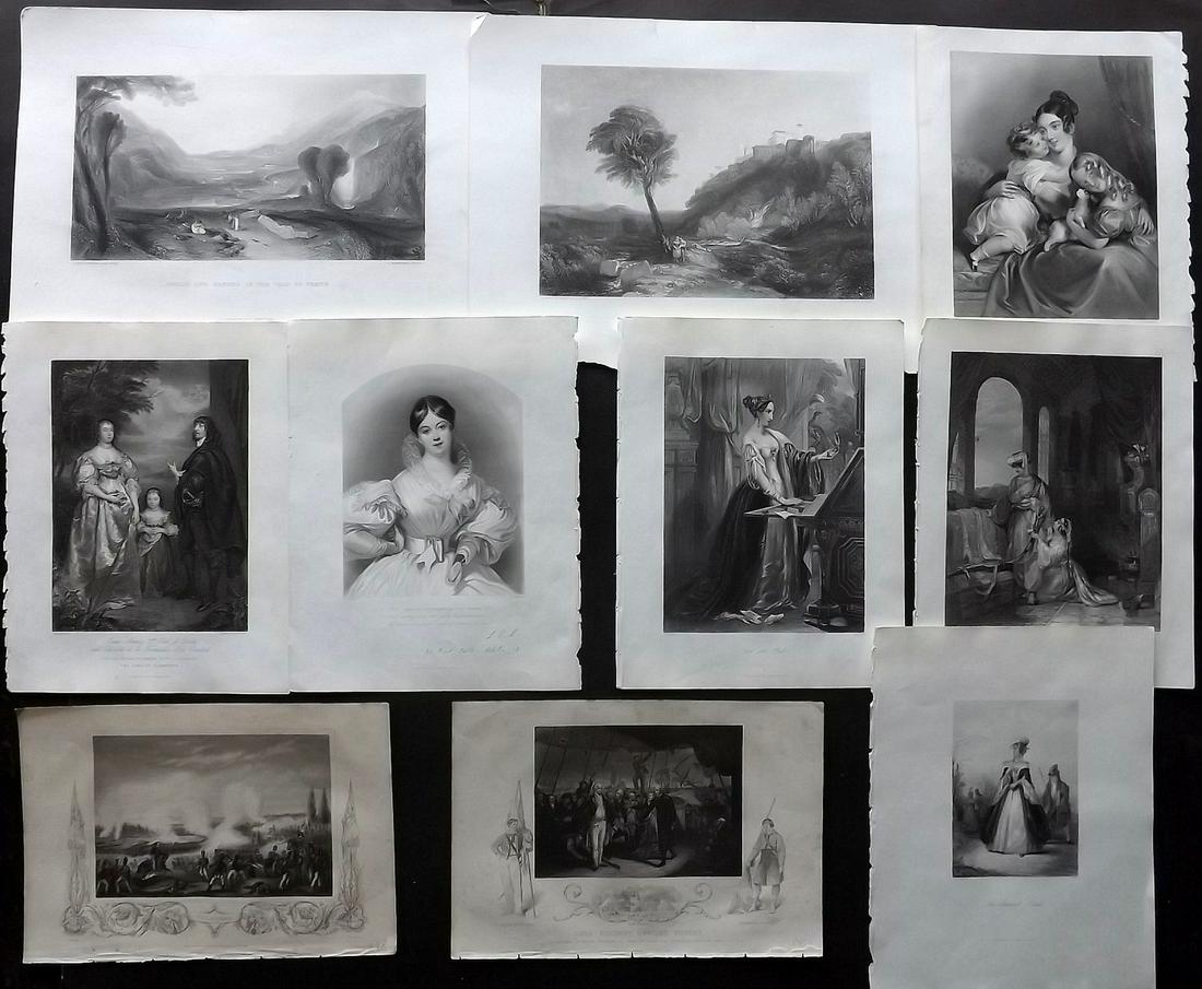 Steel Plate 19th Cent Lot of 10 Steel Engravings (1 of 2)