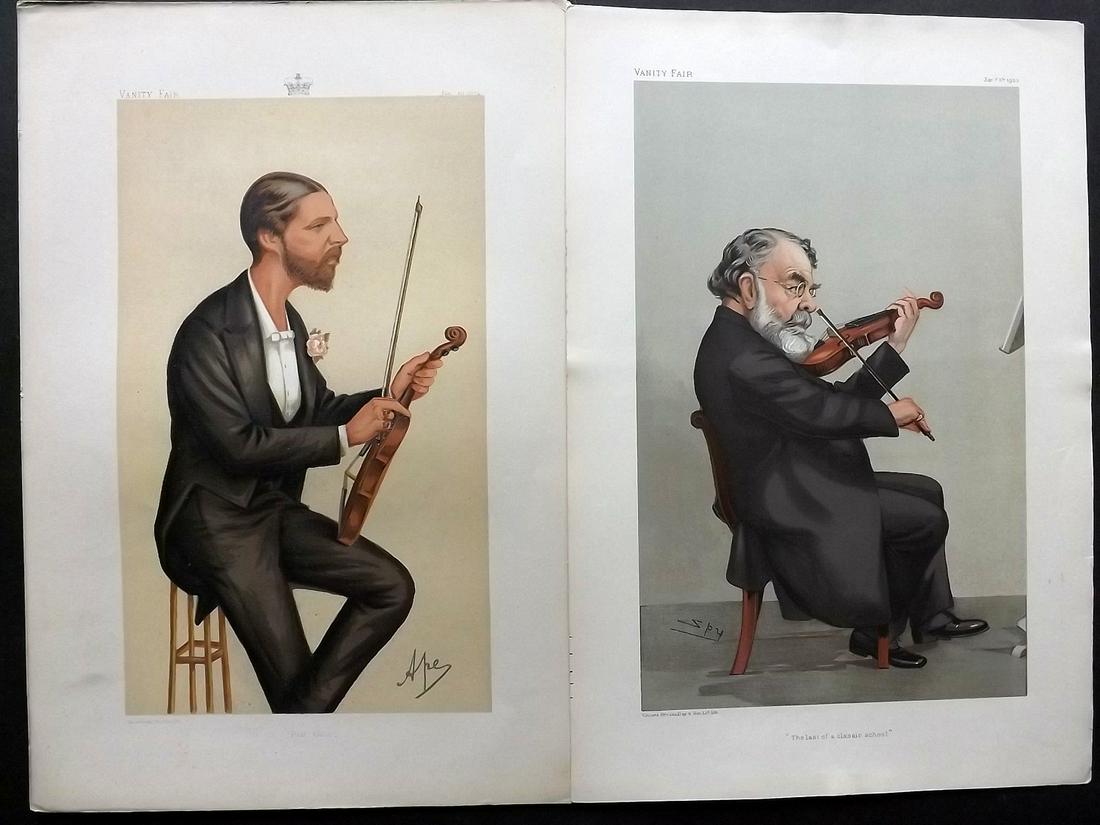 Vanity Fair Prints 1874-1905 Pair Music - Violin: Chromolithographs Published 1869-1914, London for "Vanity Fair" Paper Size: 15 x 11 inch (38 x 28cm) Good Condition