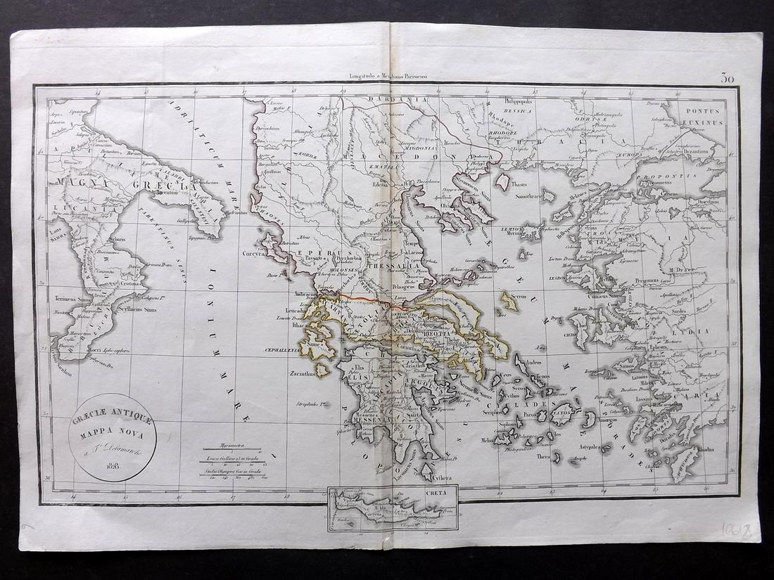 Delamarche, Felix 1829 Map of Ancient Greece (1 of 2)