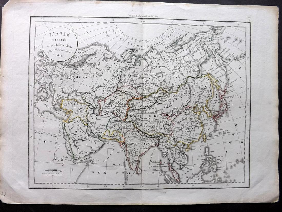 Delamarche, Felix 1829 Map of Asia Continent (1 of 2)