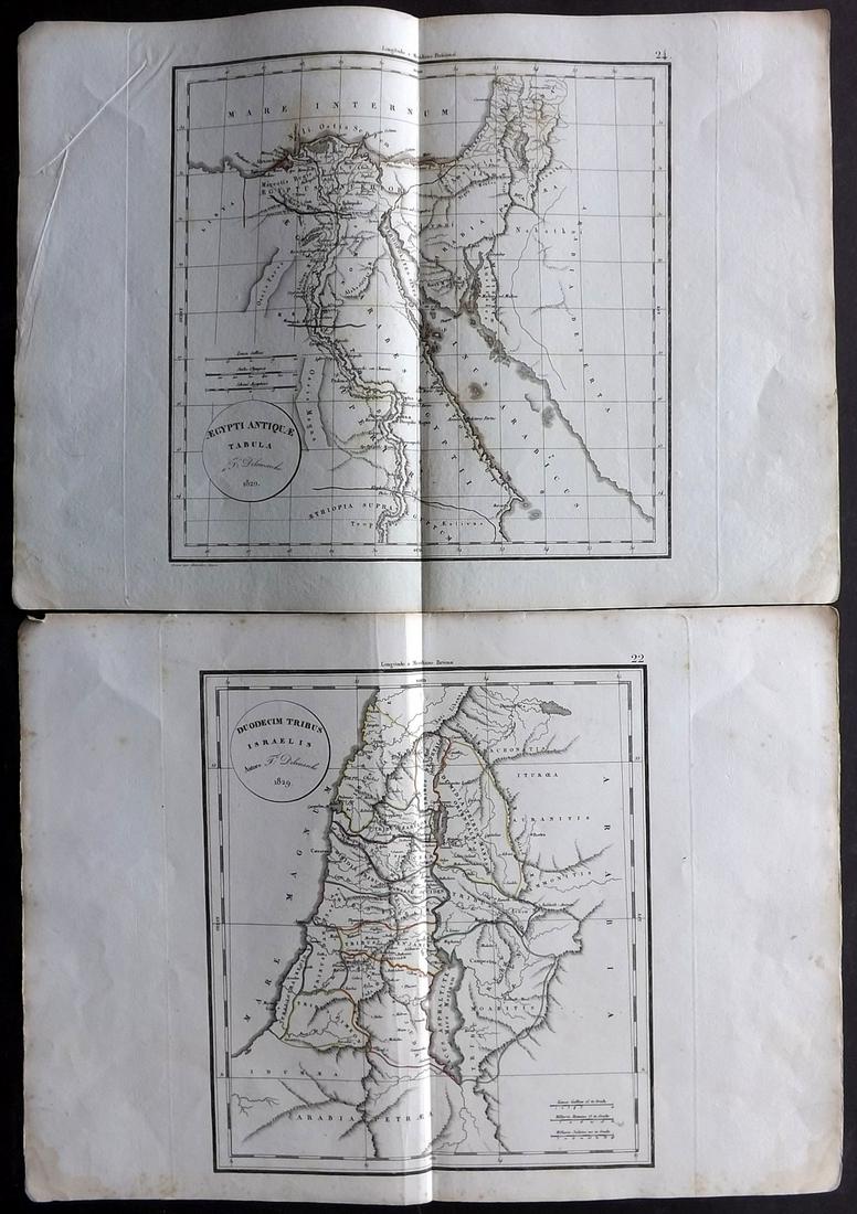 Delamarche, Felix 1829 Pair of Maps. Egypt & Israel (1 of 2)