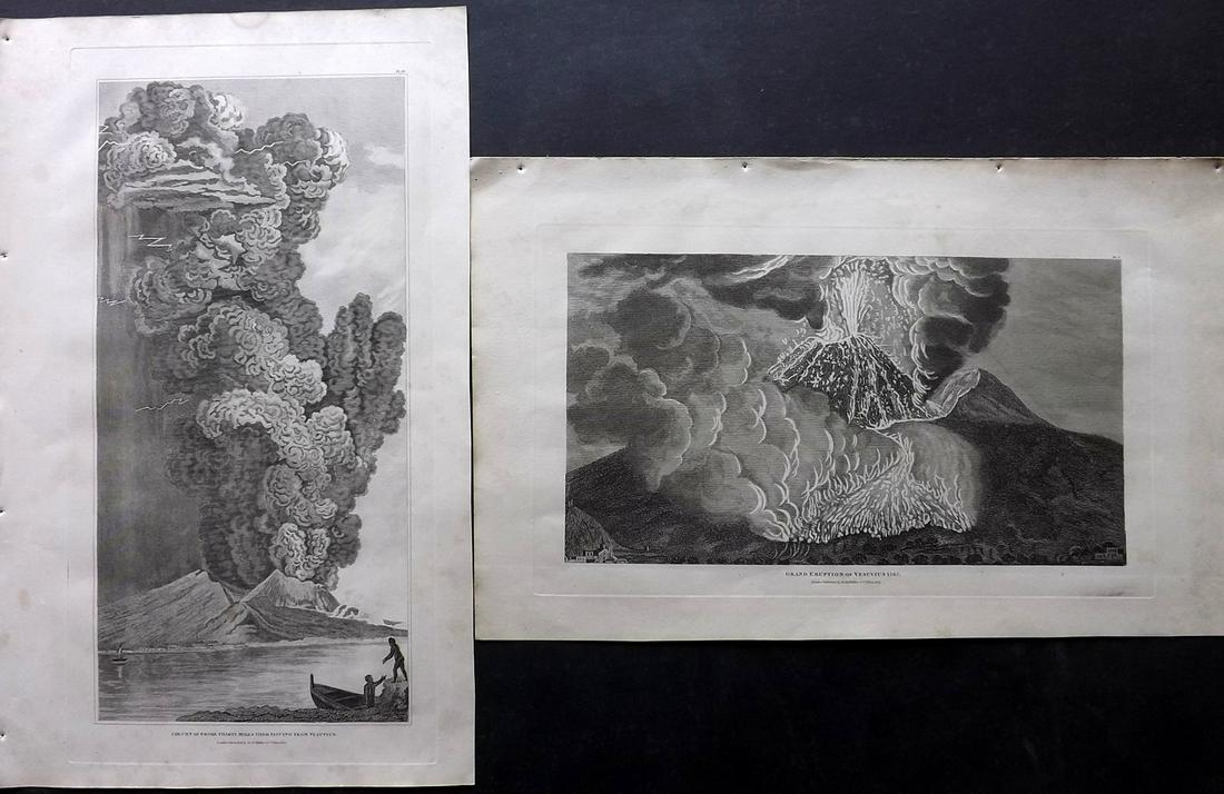Phillips (Pub) 1823 Prints (2) Vesuvius, Naples Italy (1 of 2)