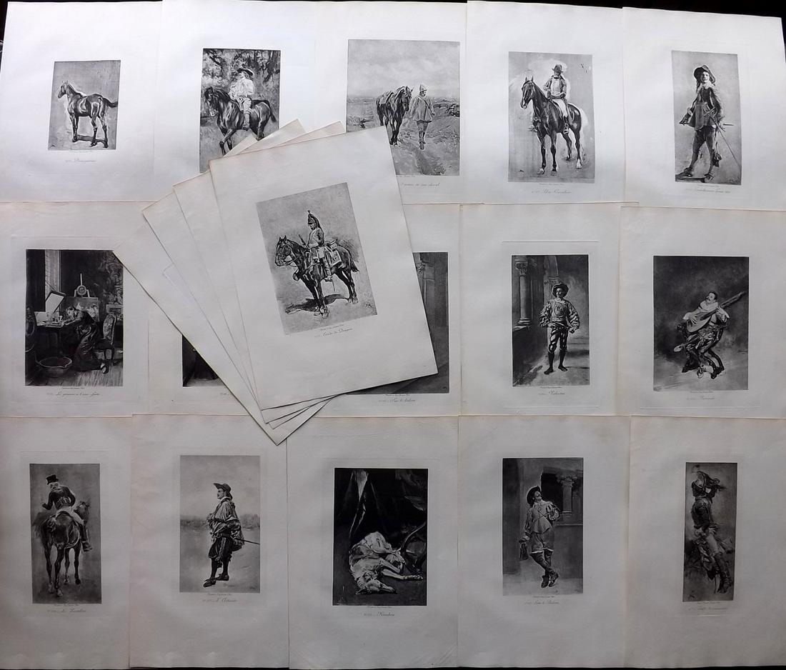 After Meissonier 1893 Lot of 19 Folio Prints (1 of 2)