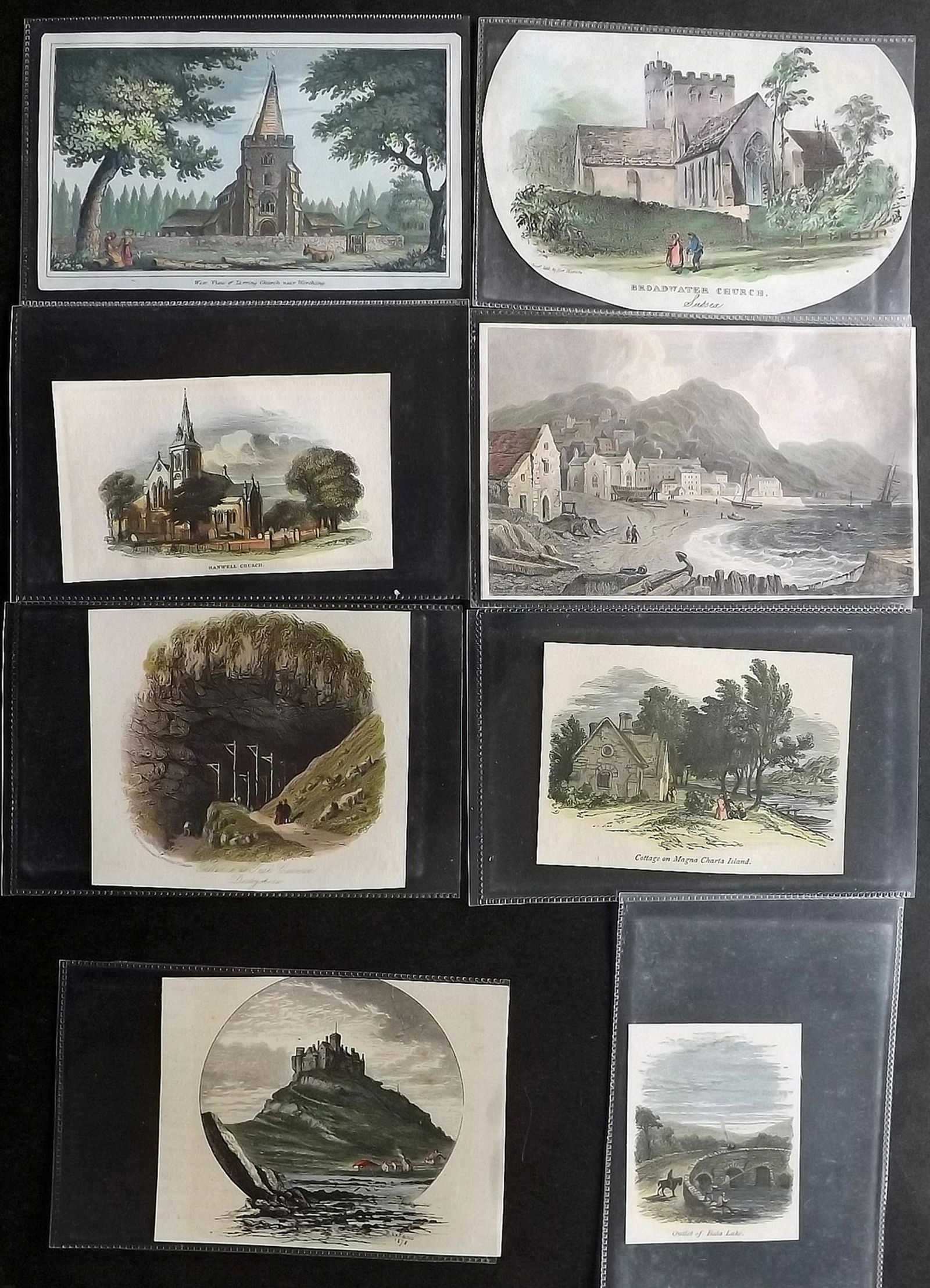 UK 19th Cent. Lot of 8 Hand Colored Prints (1 of 2)