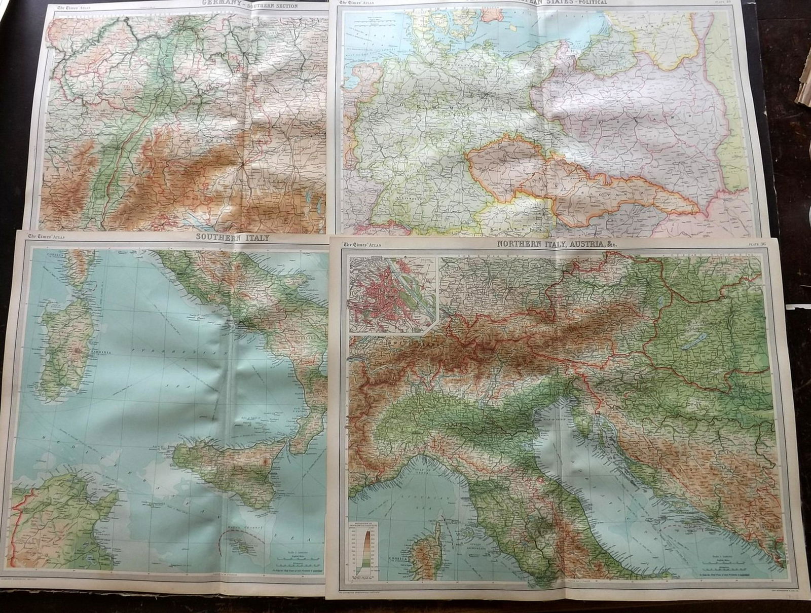 Bartholomew, John 1922 Lot of 8 Large Maps of Europe (1 of 2)