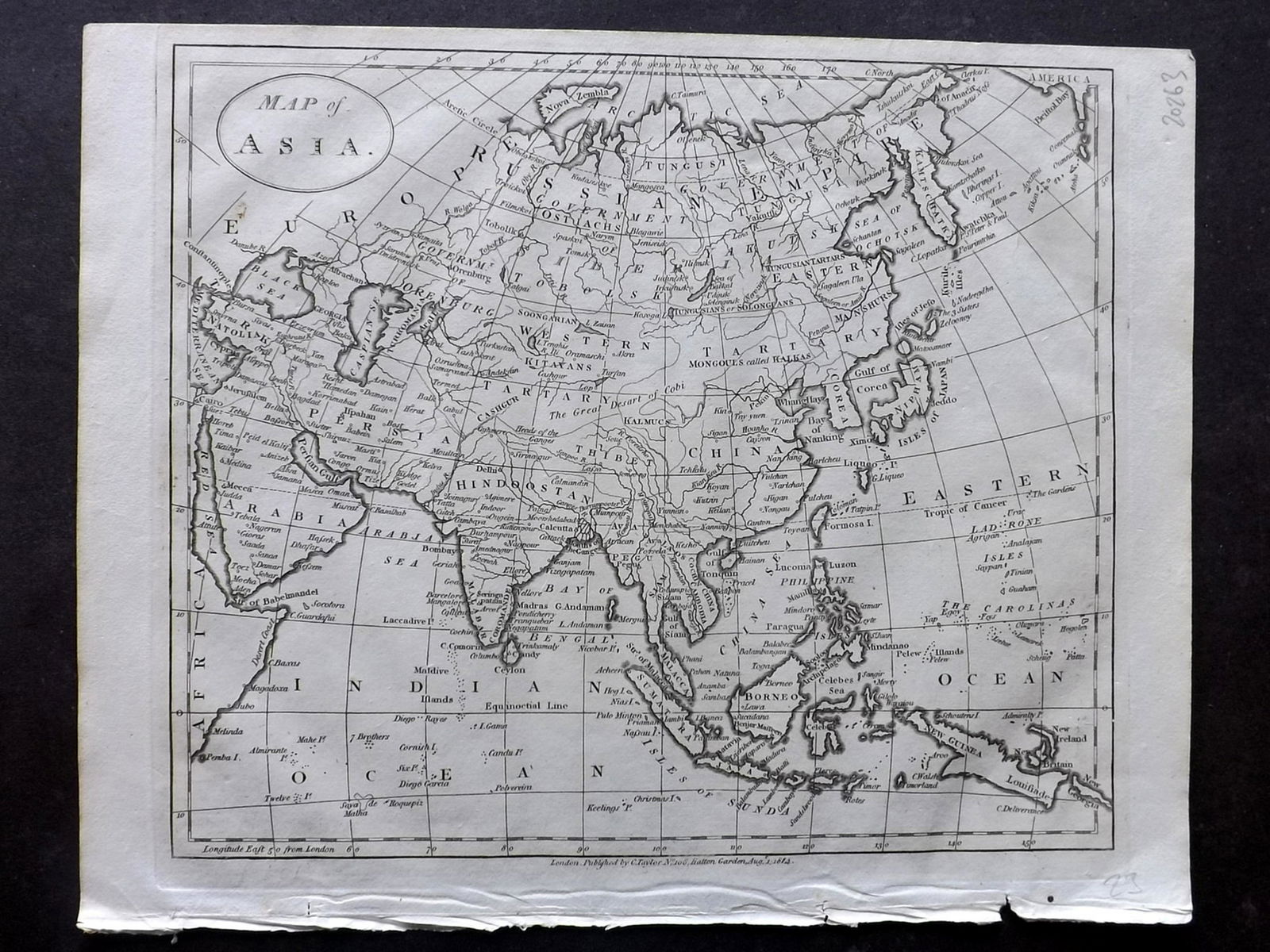 Wells, Edward 1817 Antique Map of Asia (1 of 2)