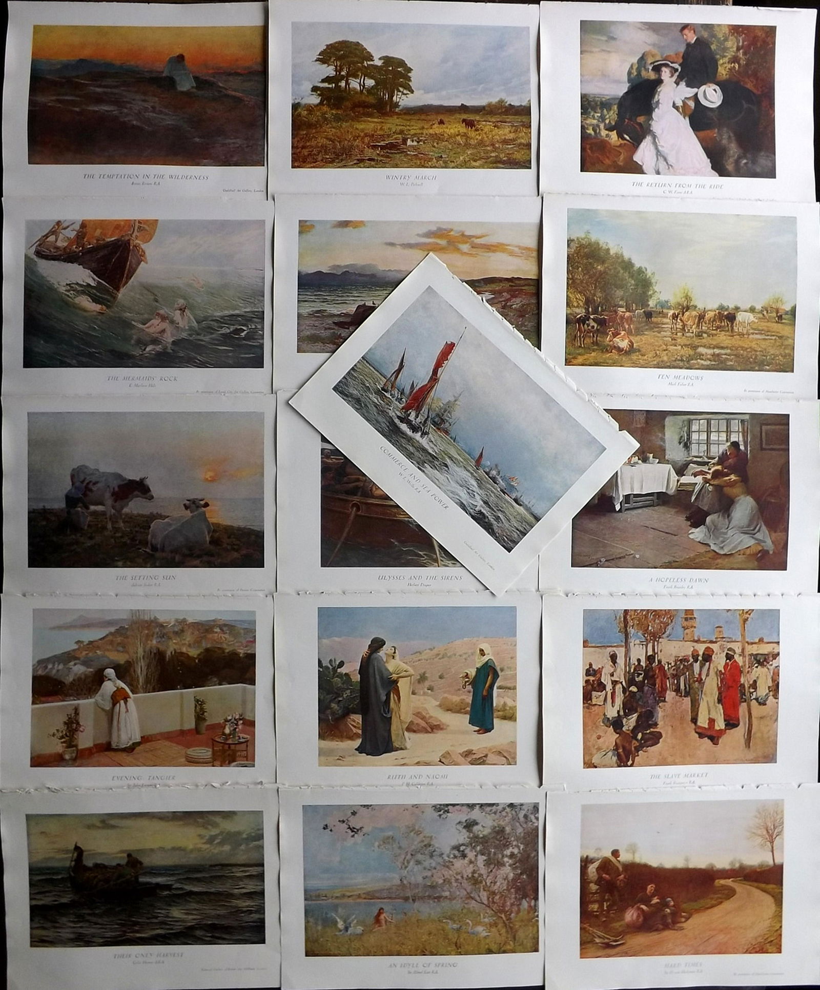 British Art C1931 Lot of 16 Folio Colour Prints (1 of 2)