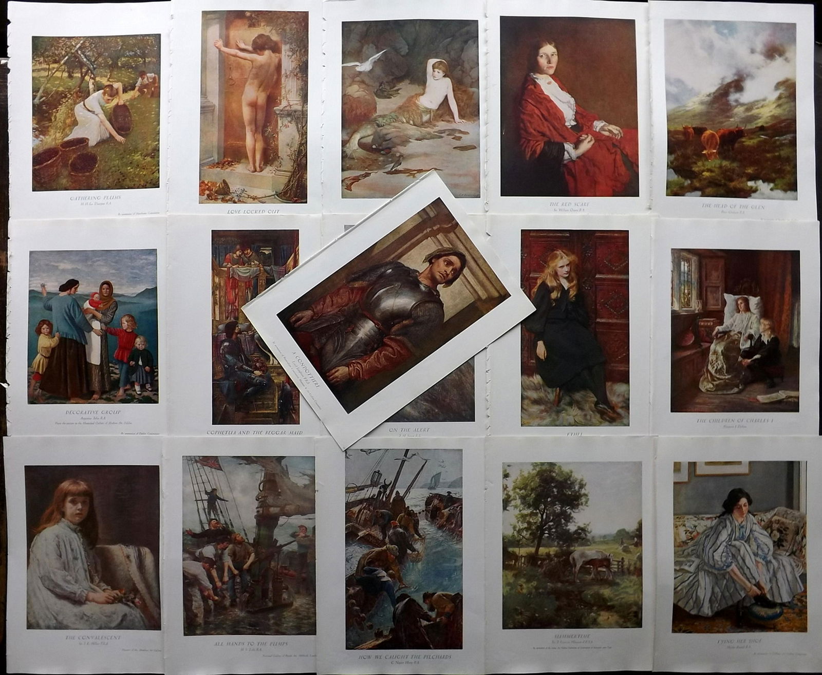 British Art C1931 Lot of 16 Folio Colour Prints (1 of 2)