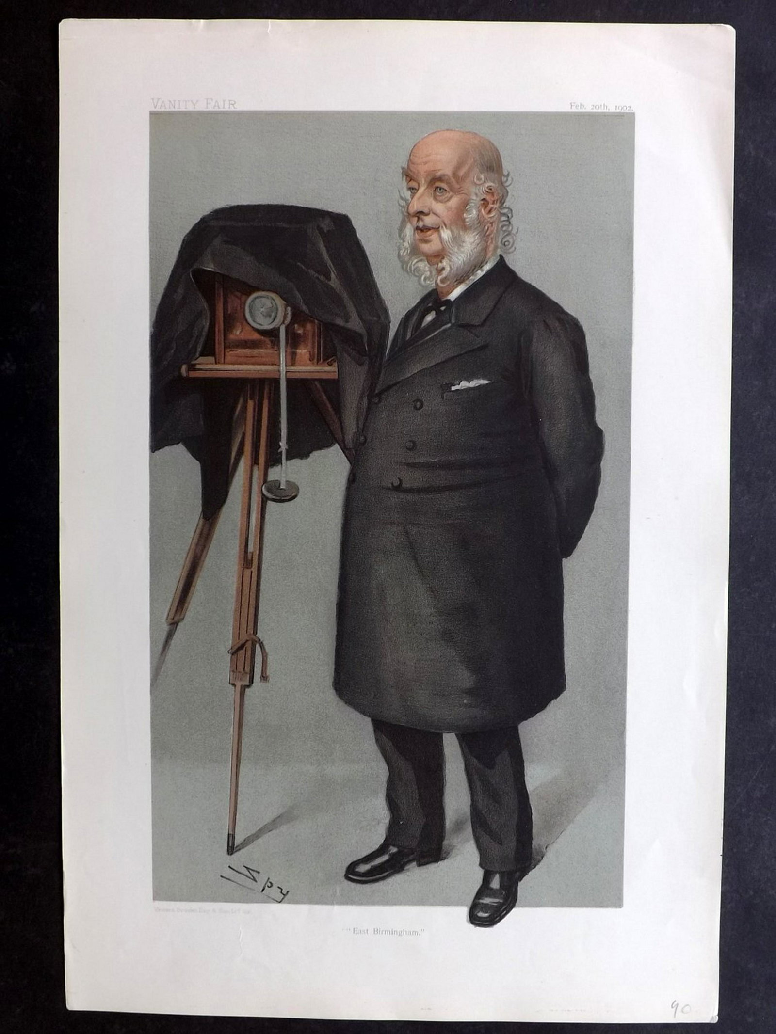 Vanity Fair Print 1902 Benjamin Stone, Photographer: Chromolithographs Published 1869-1914, London for "Vanity Fair" Paper Size: 15 x 11 inch (38 x 28cm) Good Condition