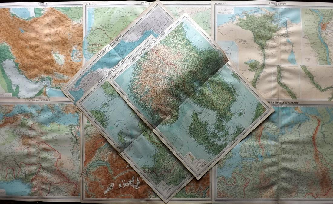 Bartholomew, John 1922 Mixed Lot of 9 Large Maps (1 of 2)