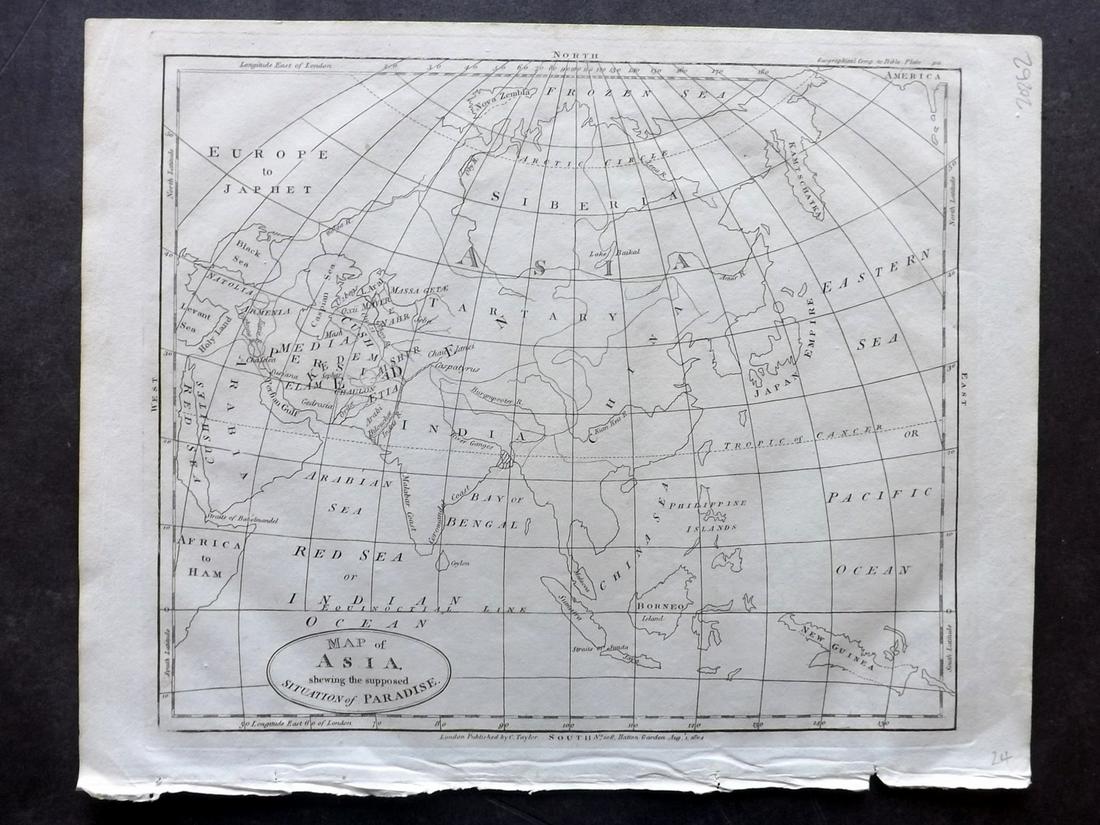 Wells, Edward 1817 Map of Asia Showing Paradise (1 of 2)