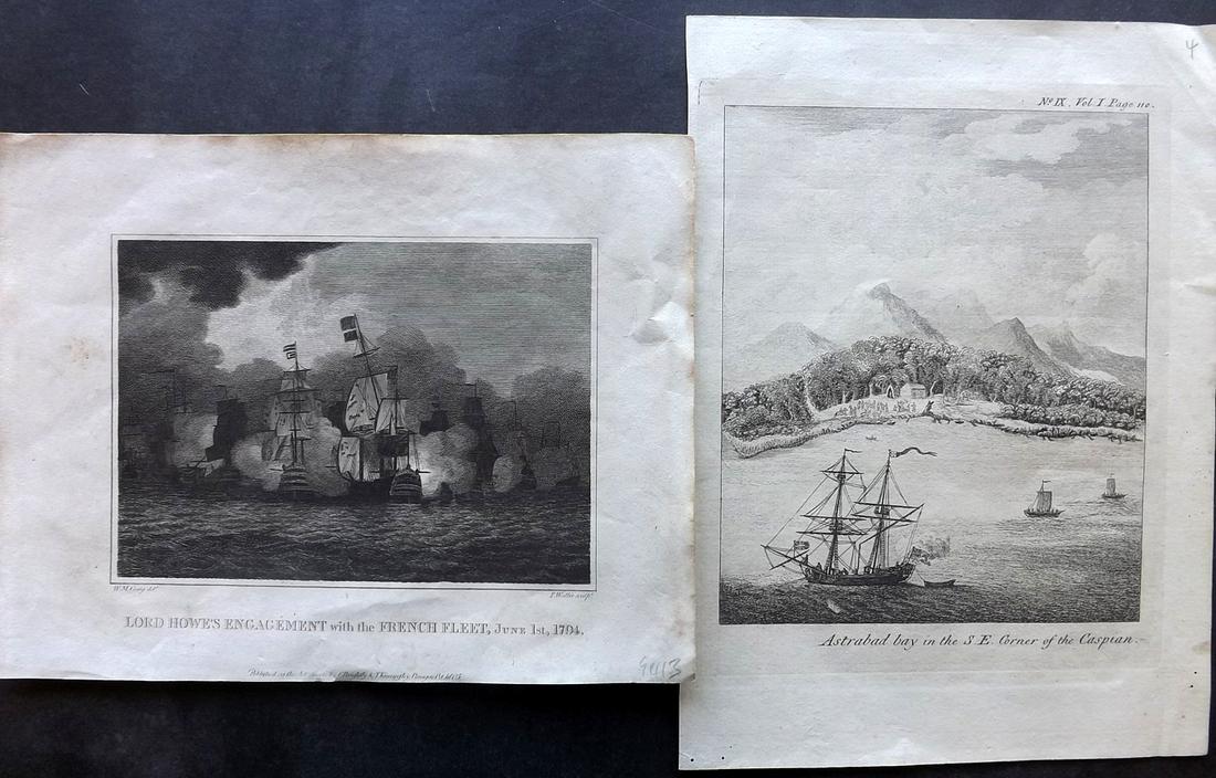 Ships 1753-1807 Pair of Ship Naval Prints (1 of 2)