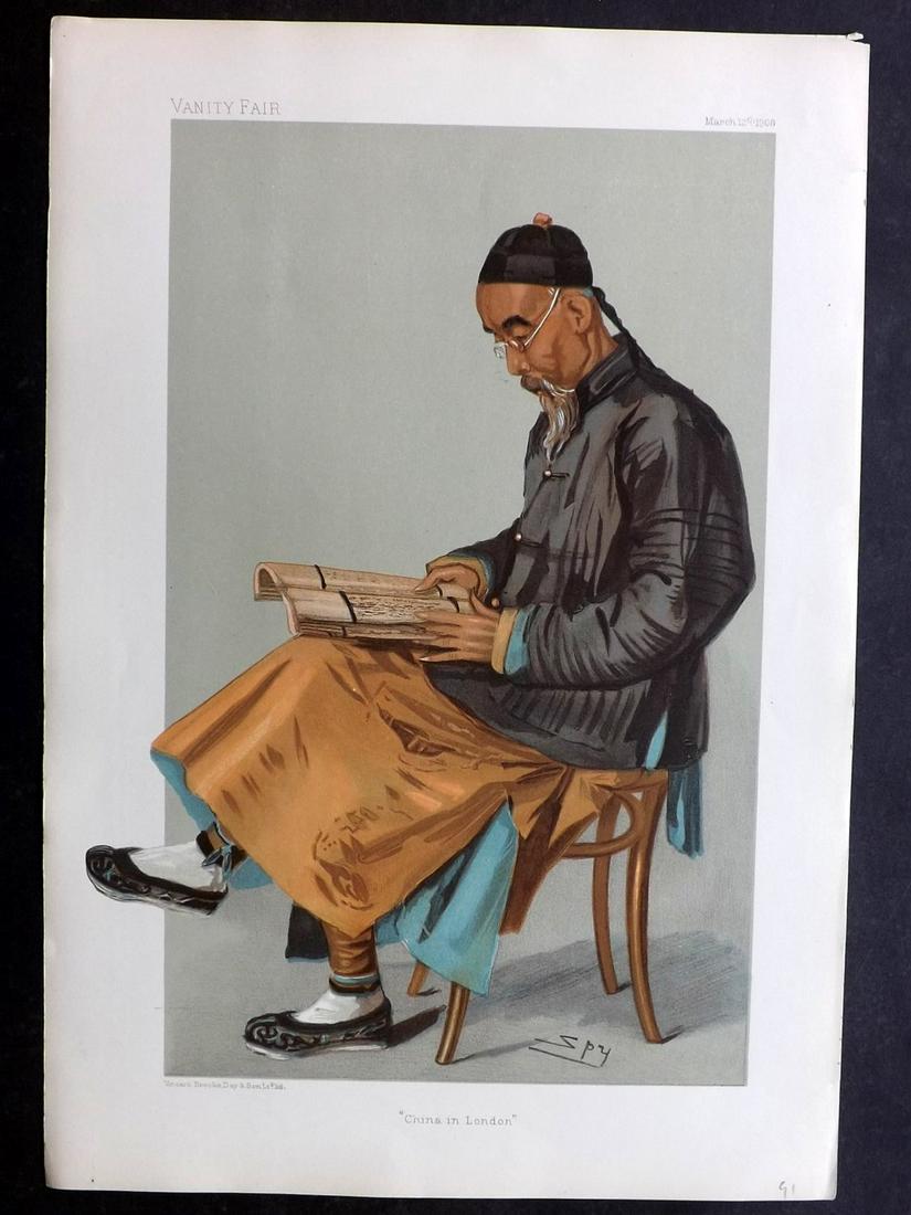 Vanity Fair Print 1903 Chang Ta-Jen, Oriental. China: Chromolithographs Published 1869-1914, London for "Vanity Fair" Paper Size: 15 x 11 inch (38 x 28cm) Good Condition