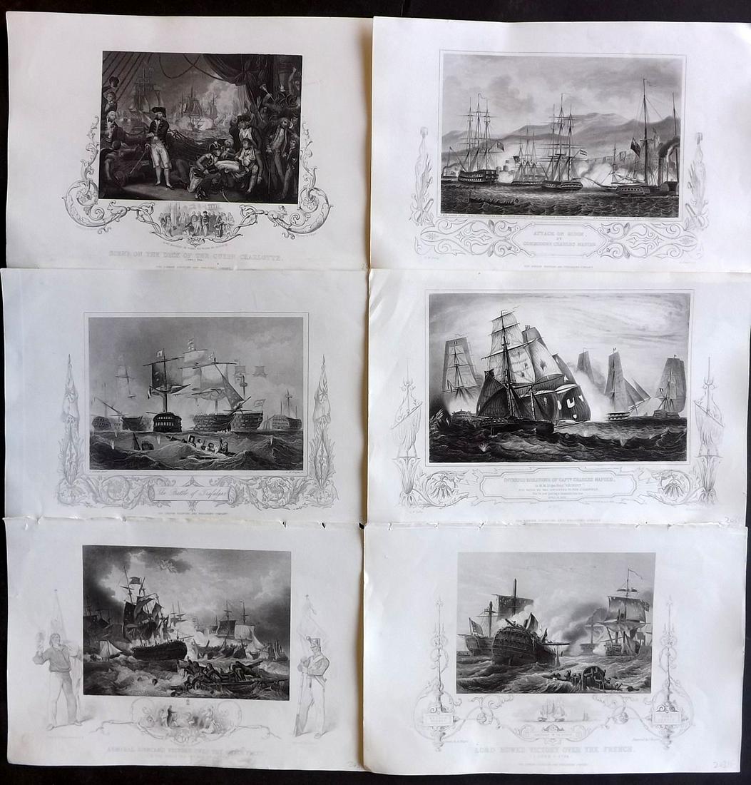 Tallis (Pub) 1854 Lot of 6 Naval Ship Prints (1 of 2)