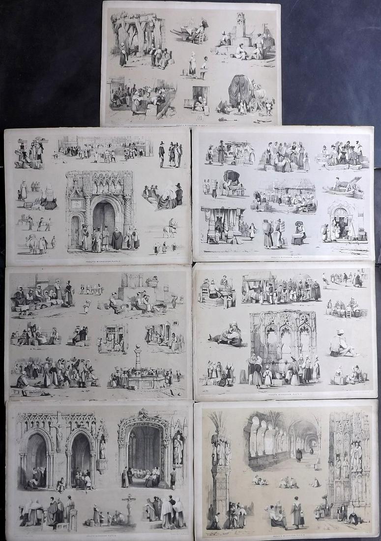 Prout, Samuel 1841 Lot of 7 Prints of Trades, Figures (1 of 2)