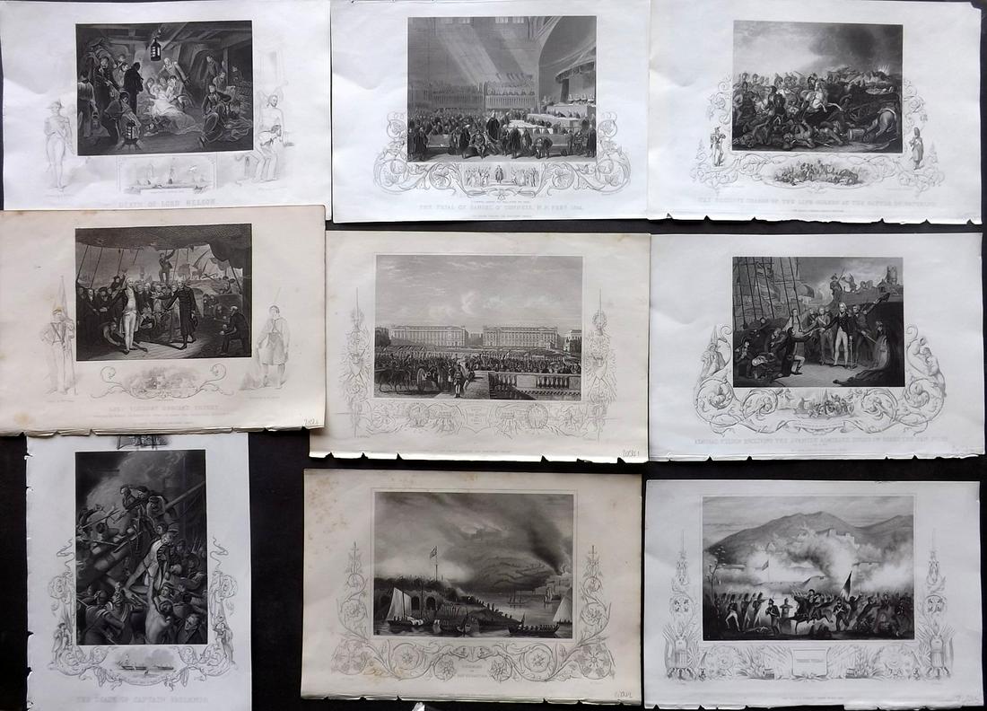 Tallis (Pub) 1854 Lot of 9 Military & Naval Prints (1 of 2)