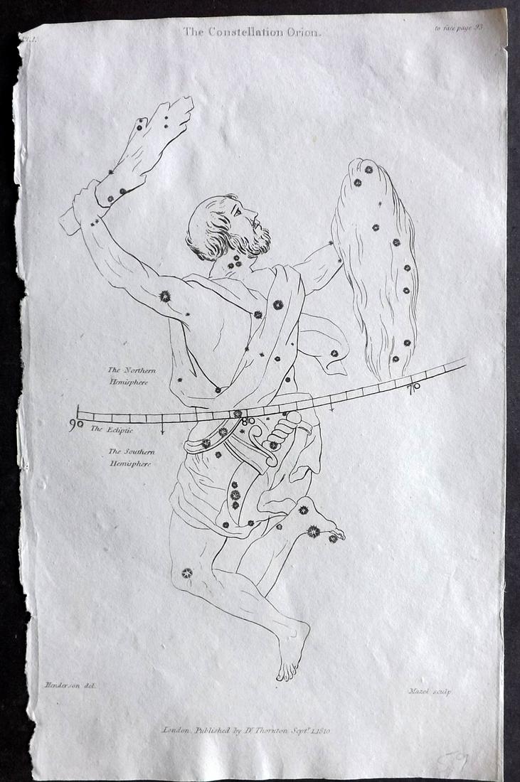 Thornton, Robert 1812 Celestial. Constellation Orion (1 of 2)