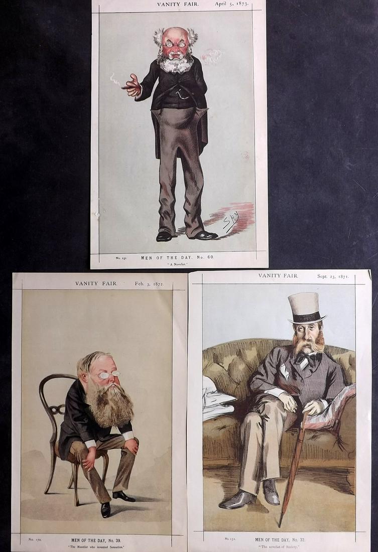 Vanity Fair Prints 1871-73 Lot of 3 Literary. Trollope (1 of 2)