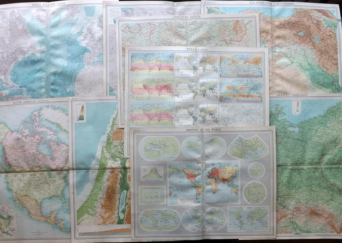 Bartholomew, John 1922 Mixed Lot of 9 Large Maps (1 of 2)
