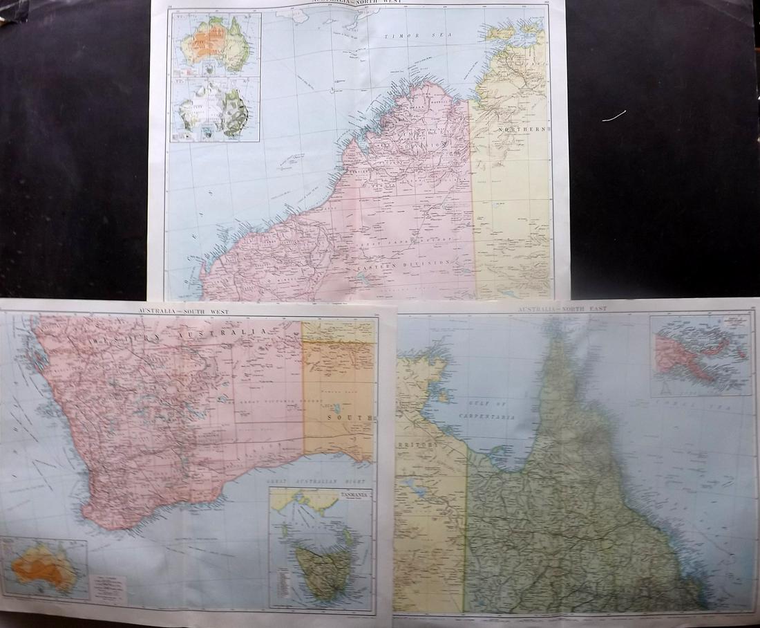 Gross, Alexander 1920 Lot of 3 Large Maps. Australia (1 of 1)