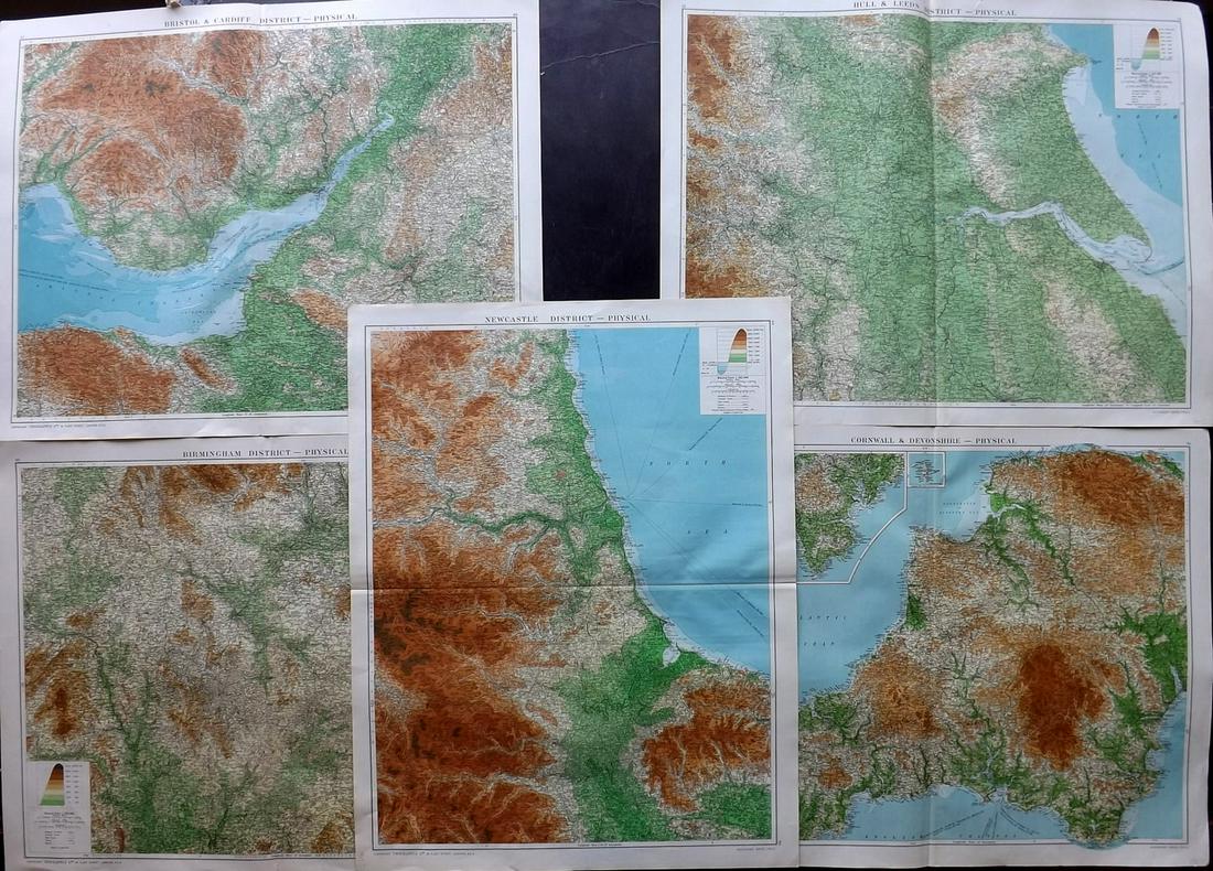 Gross, Alexander 1920 Lot of 5 Large British Maps (1 of 2)