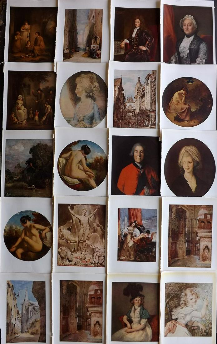 Soldes, W. 1940 Lot of 20 Prints. British Art: Lithograph Published 1940, London for "Masterpieces of British Art" by W. Leon Soldes. Paper Size: 10.5 x 8 inch (27 x 20cm) Some minor faults. Good overall