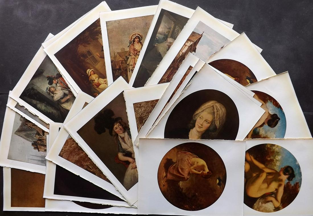 Soldes, W. 1940 Lot of 24 Prints. British Art: Lithographs Published 1940, London for "Masterpieces of British Art" by W. Leon Soldes. Paper Size: 10.5 x 8 inch (27 x 20cm) Some minor faults. Good overall