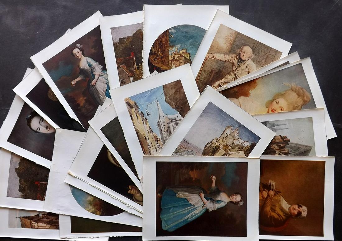 Soldes, W. 1940 Lot of 24 Prints. British Art: Lithographs Published 1940, London for "Masterpieces of British Art" by W. Leon Soldes. Paper Size: 10.5 x 8 inch (27 x 20cm) Some minor faults. Good overall