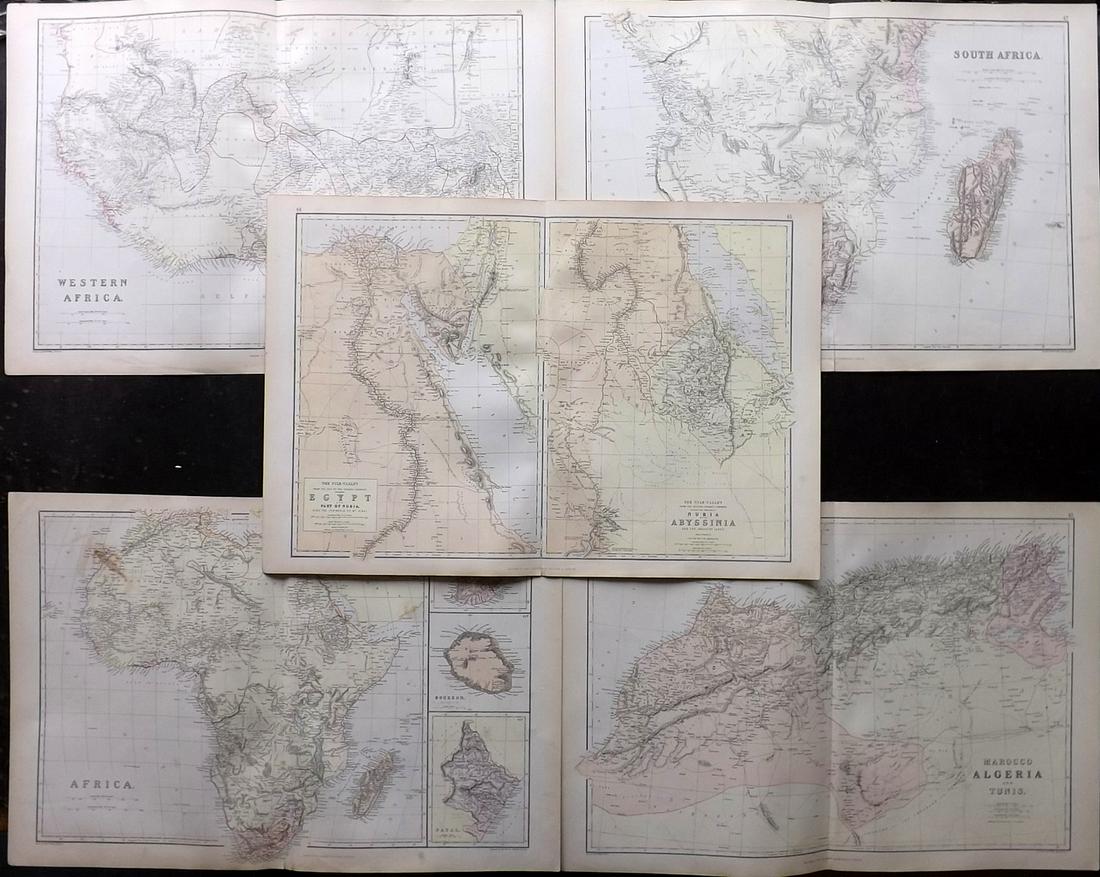Blackie & Weller 1882 Lot of 5 Maps of Africa (1 of 2)