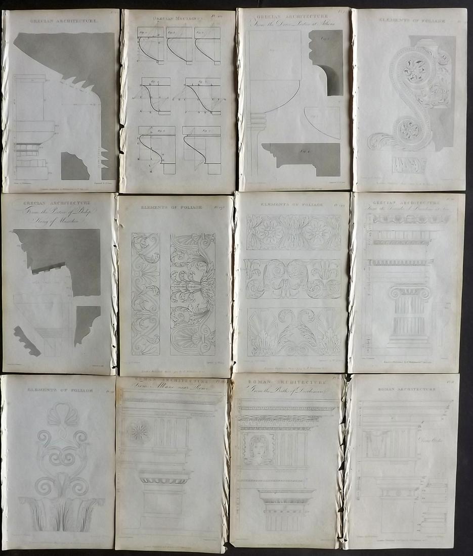 Nicholson, Peter 1798 Lot of 12 Architectural Prints (1 of 2)