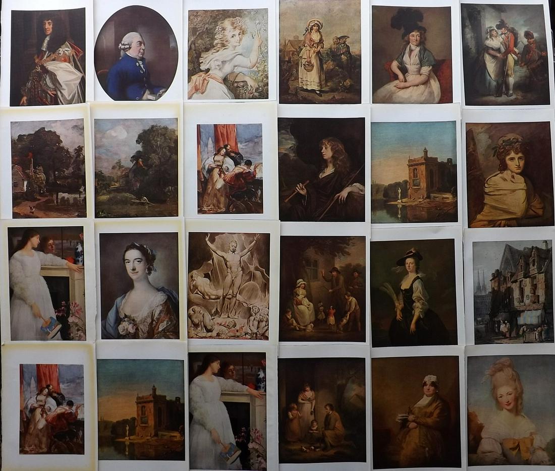 Soldes, W. 1940 Lot of 24 Prints. British Art: Lithographs Published 1940, London for "Masterpieces of British Art" by W. Leon Soldes. Paper Size: 10.5 x 8 inch (27 x 20cm) Some minor faults. Good overall
